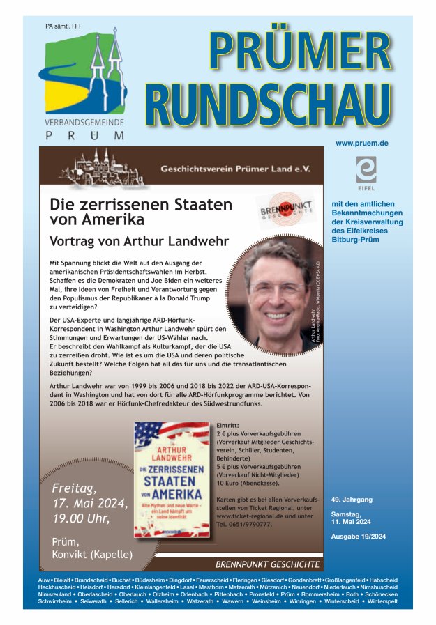Prümer Rundschau Titelblatt 19/2024