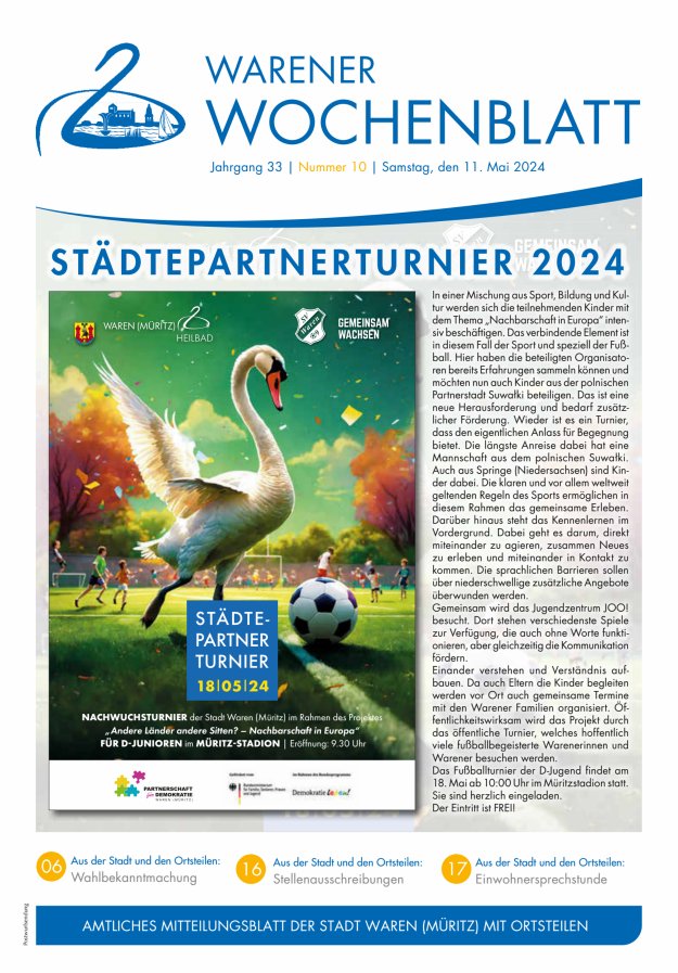 Warener Wochenblatt Titelblatt 10/2024