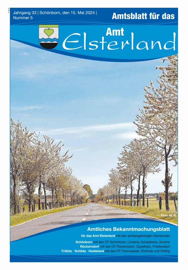 Amtsblatt für das Amt Elsterland Titelblatt 05/2024