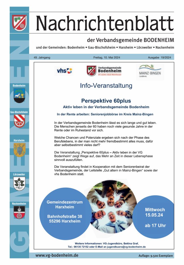 Nachrichtenblatt der VG Bodenheim              Titelblatt 19/2024