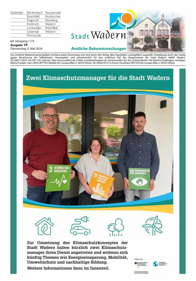 Stadt Wadern Titelblatt 19/2024