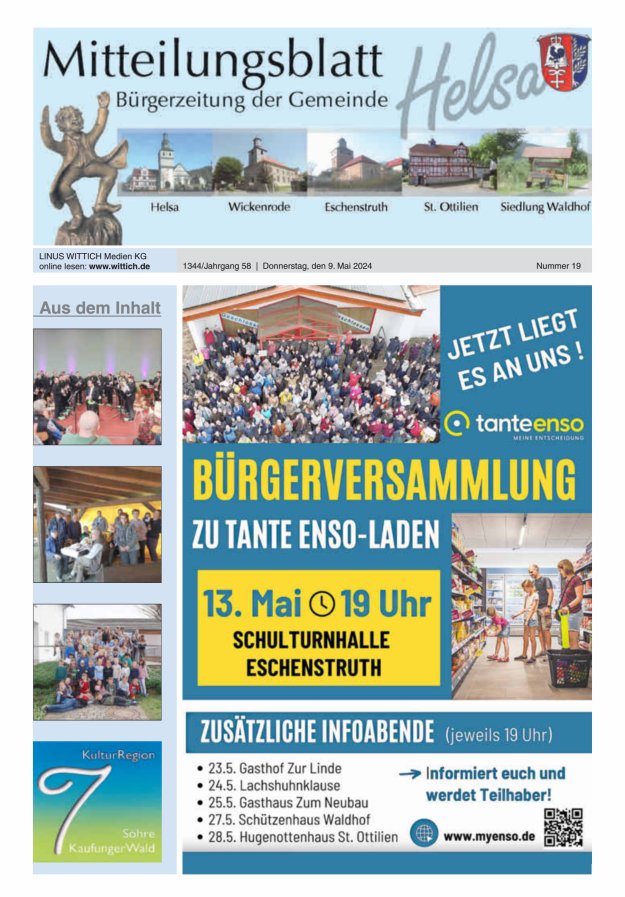 Mitteilungsblatt Helsa Titelblatt 19/2024