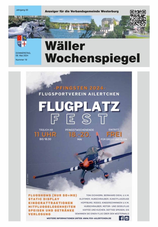 Wäller Wochenspiegel - Anzeiger für die Verbandsgemeinde Westerburg Titelblatt 19/2024