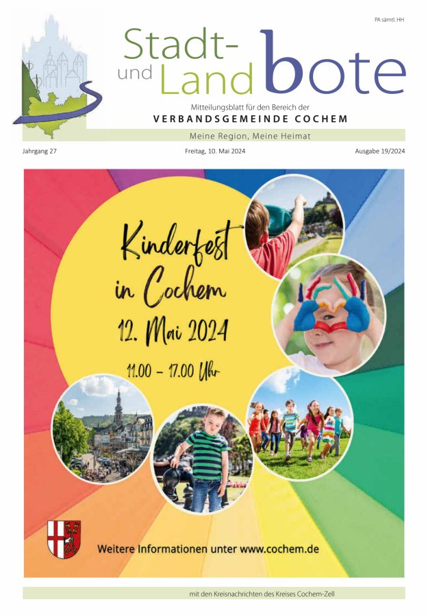 Stadt- und Landbote VG Cochem Titelblatt 19/2024