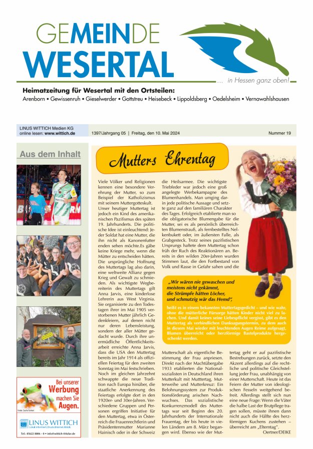 Wesertal Titelblatt 19/2024