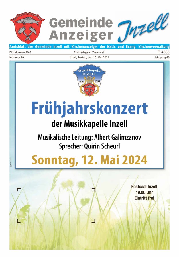 Gemeindeanzeiger Inzell Titelblatt 19/2024
