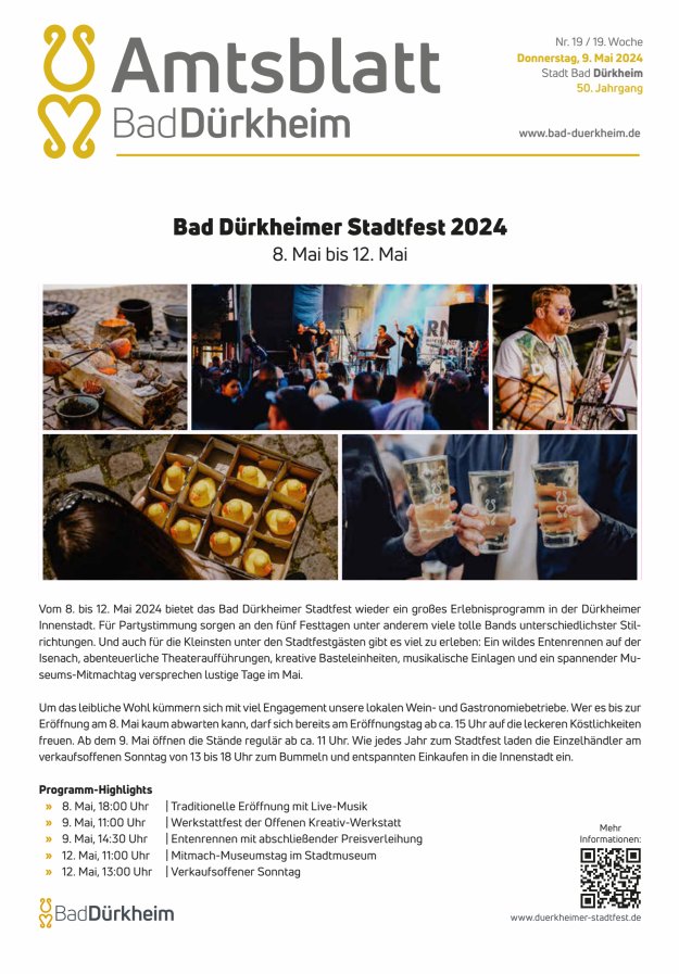 Bad Dürkheimer Woche Titelblatt 19/2024