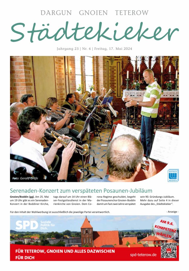 Städte Kieker Gnoien Dargun Teterow Titelblatt 04/2024