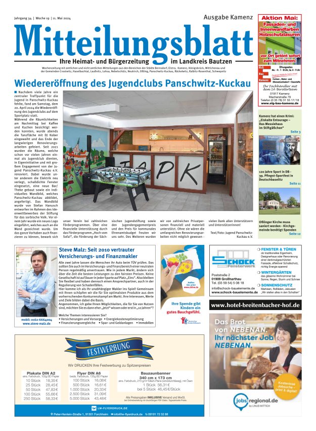 Mitteilungsblatt LK Bautzen Ausgabe Kamenz Titelblatt 18/2024