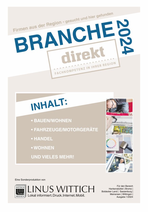 Branchenverzeichnis für den Raum Gifhorn  Titelblatt 01/2024