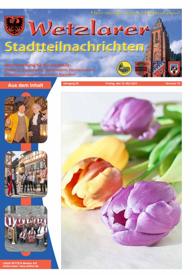 Wetzlarer Stadtteilnachrichten Titelblatt 19/2024