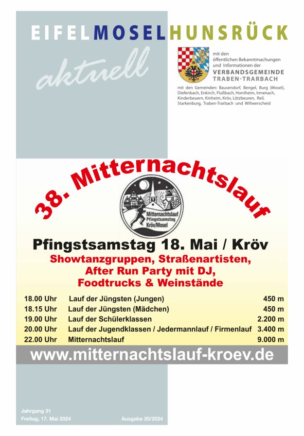 Eifel-Mosel-Hunsrück aktuell VG Traben-Trarbach Titelblatt 20/2024