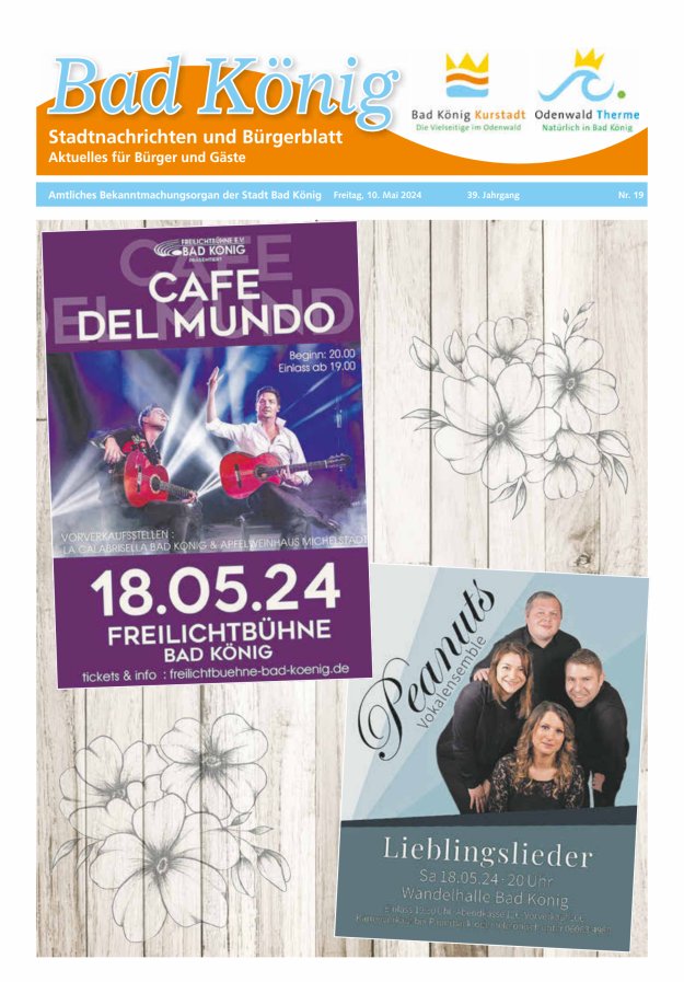 Bad Königer Stadtnachrichten und Badeblatt Titelblatt 19/2024