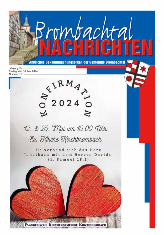 Brombachtal-Nachrichten Amtsblatt der Gemeinde Brombachtal Titelblatt 19/2024