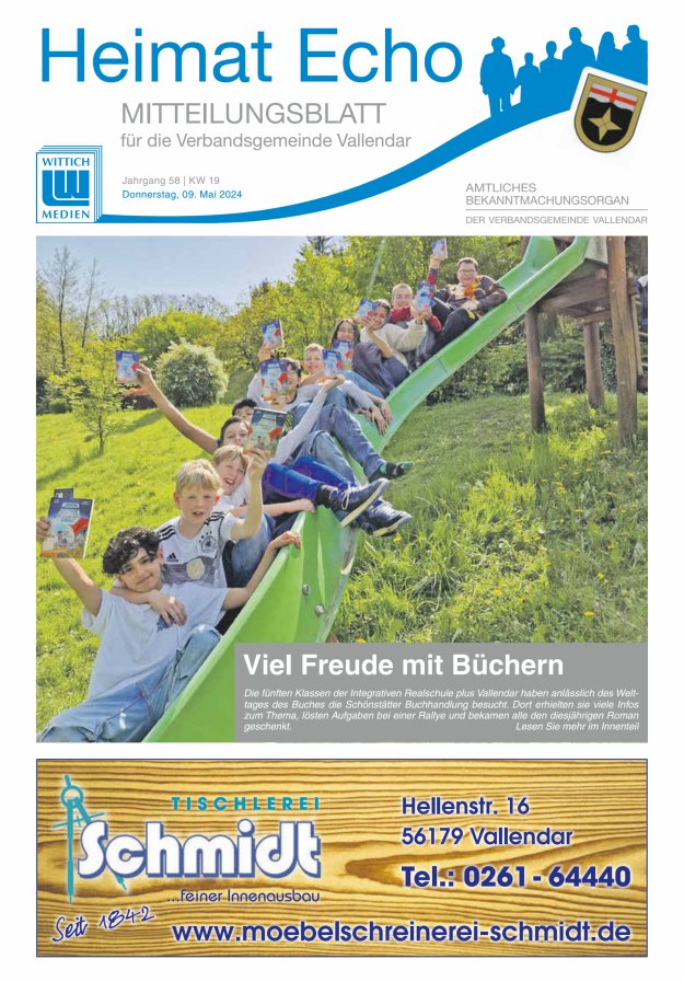 Heimat-Echo - Heimat- und Bürgerzeitung Verbandsgemeinde Vallendar Titelblatt 19/2024