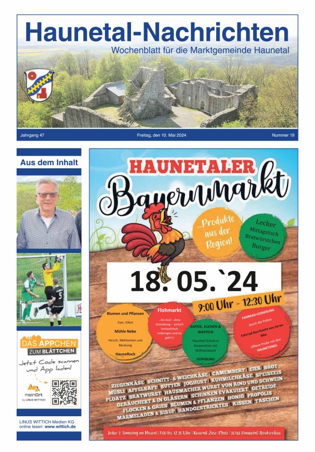 Haunetal-Nachrichten Titelblatt 19/2024