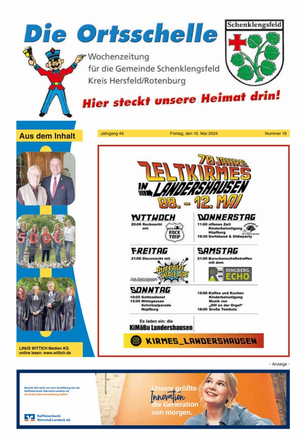 Die Ortsschelle Titelblatt 19/2024
