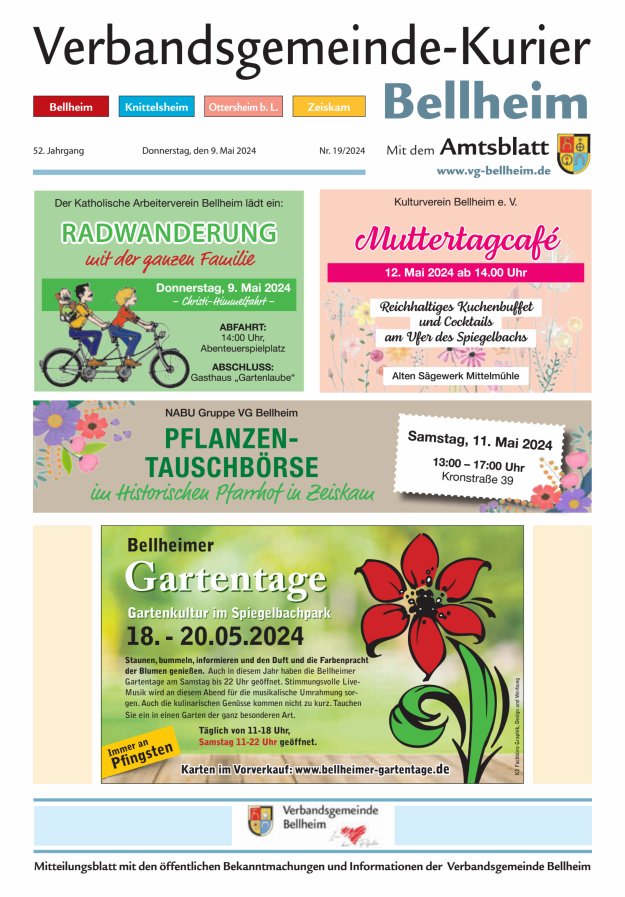 Verbandsgemeinde-Kurier Bellheim Titelblatt 19/2024