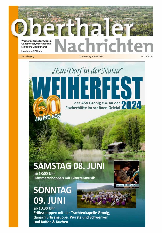 Oberthaler Nachrichten Titelblatt 19/2024