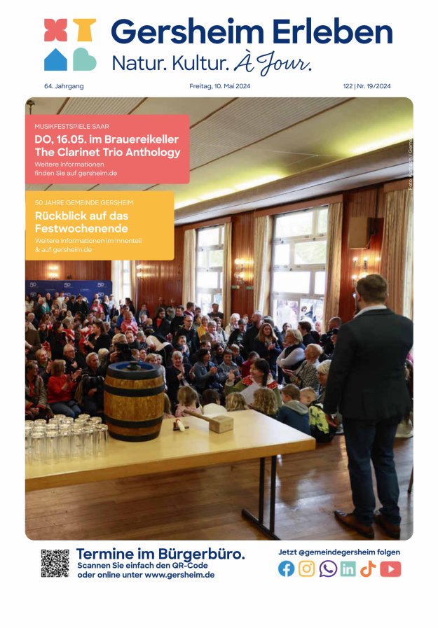 Bekanntmachungsblatt der Gemeinde Gersheim Titelblatt 19/2024