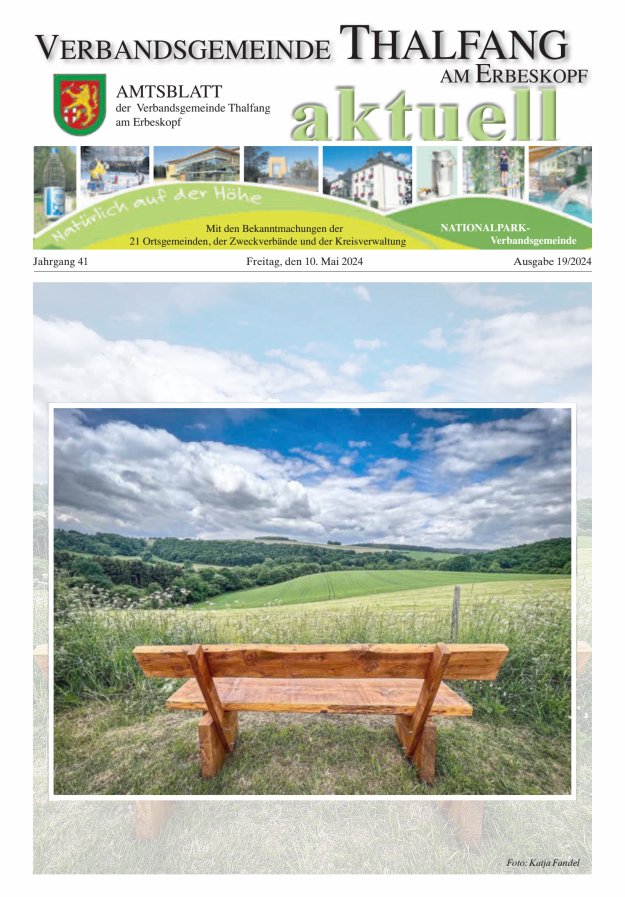 Thalfang aktuell - Amtsblatt VG Thalfang Titelblatt 19/2024
