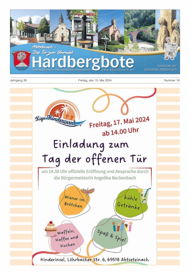 Hardbergbote - Mitteilungsblatt der Gemeinde Abtsteinach Titelblatt 19/2024