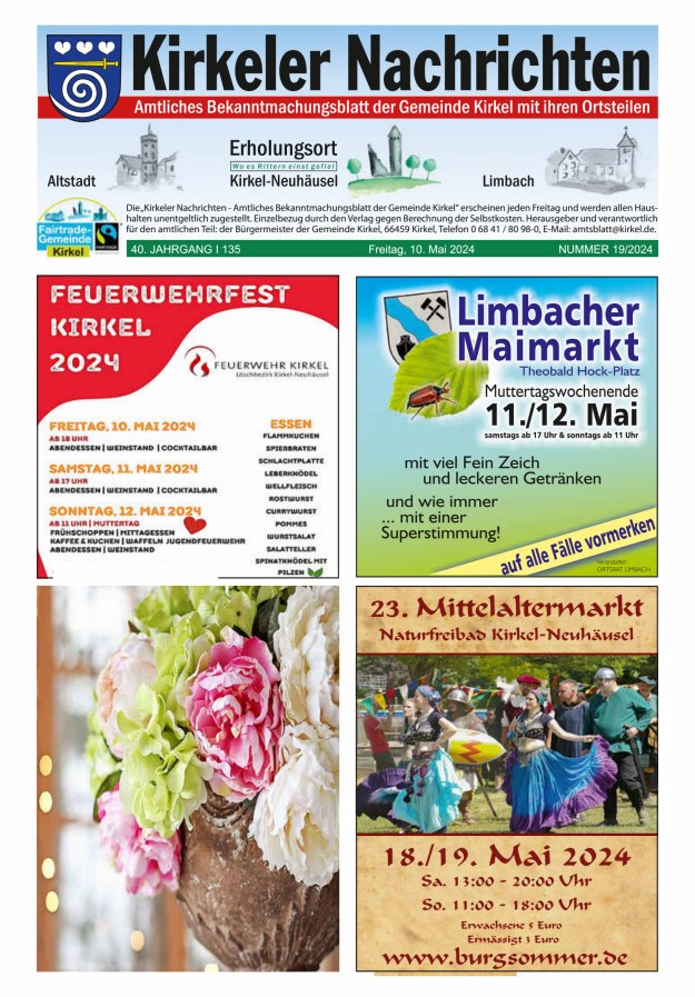 Kirkeler Nachrichten Titelblatt 19/2024