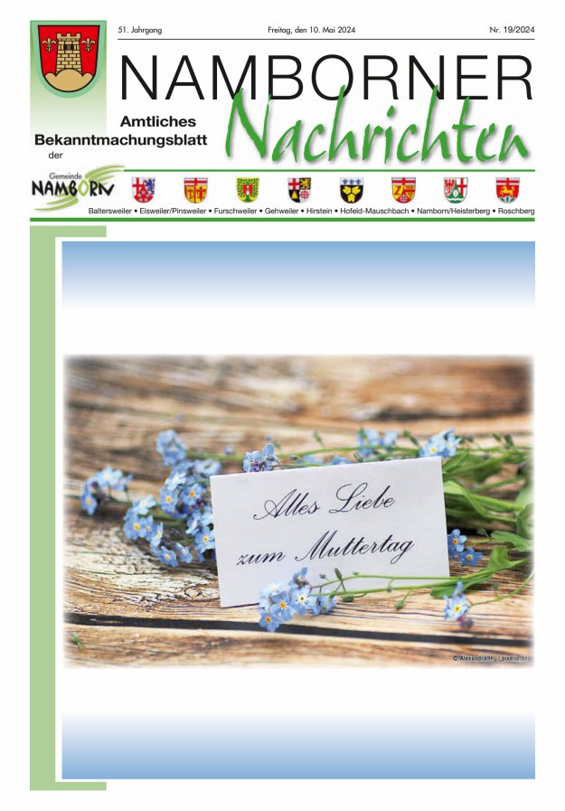 Namborner Nachrichten Titelblatt 19/2024