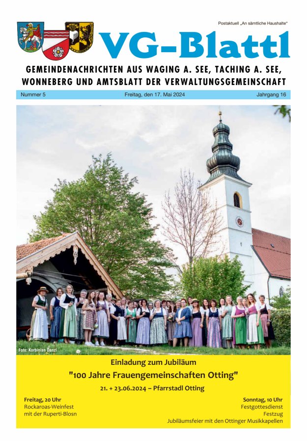 Gemeinde-Zeitung Waging a See Titelblatt 05/2024