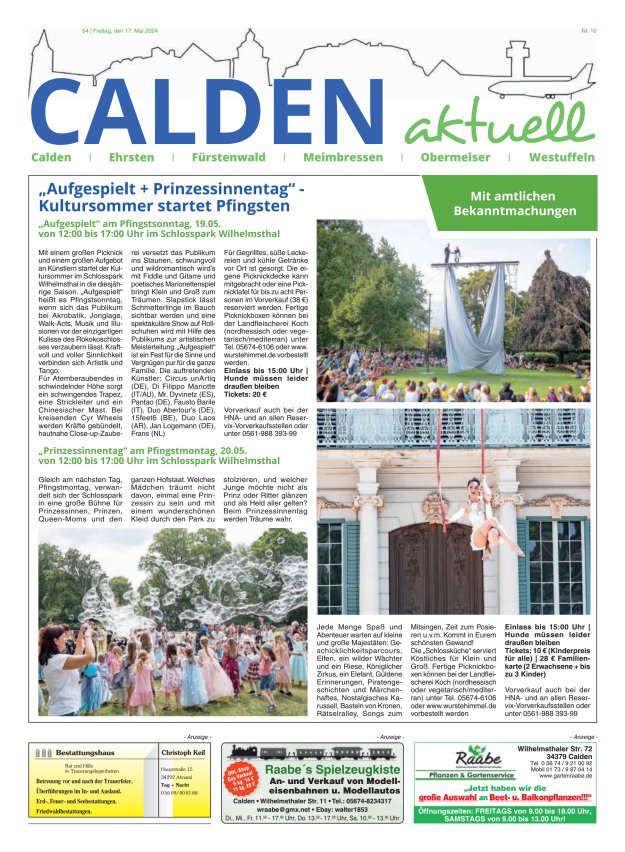 Calden aktuell Titelblatt 10/2024