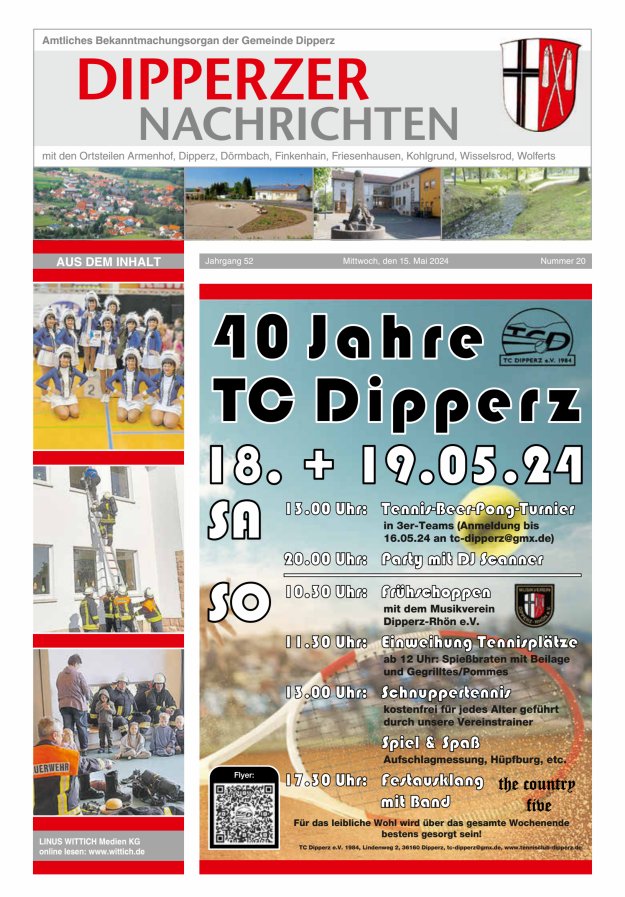 Dipperzer Nachrichten Titelblatt 20/2024