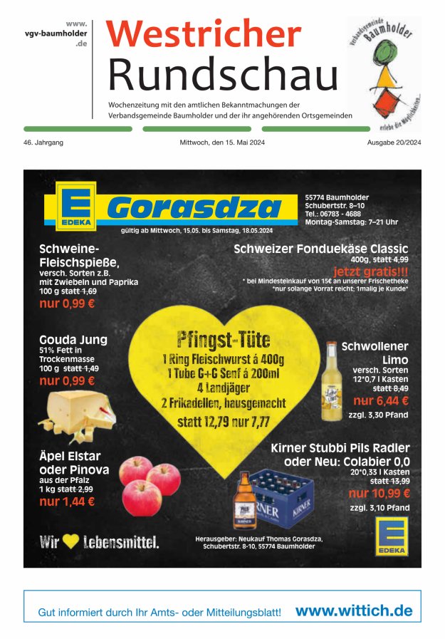 Westricher Rundschau VG Baumholder Titelblatt 20/2024
