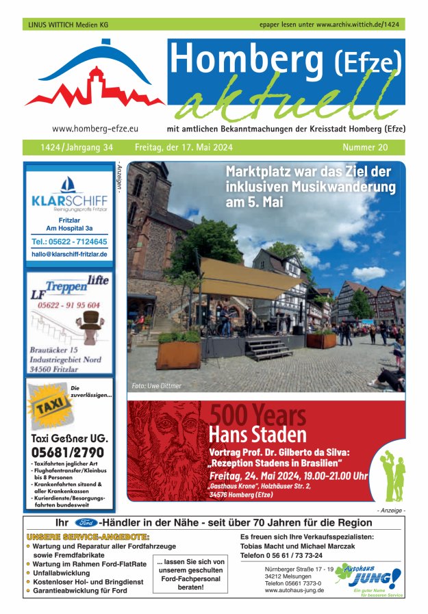 Homberg Efze aktuell Titelblatt 20/2024