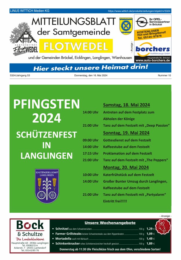 Mitteilungsblatt der Samtgemeinde Flotwedel Titelblatt 10/2024