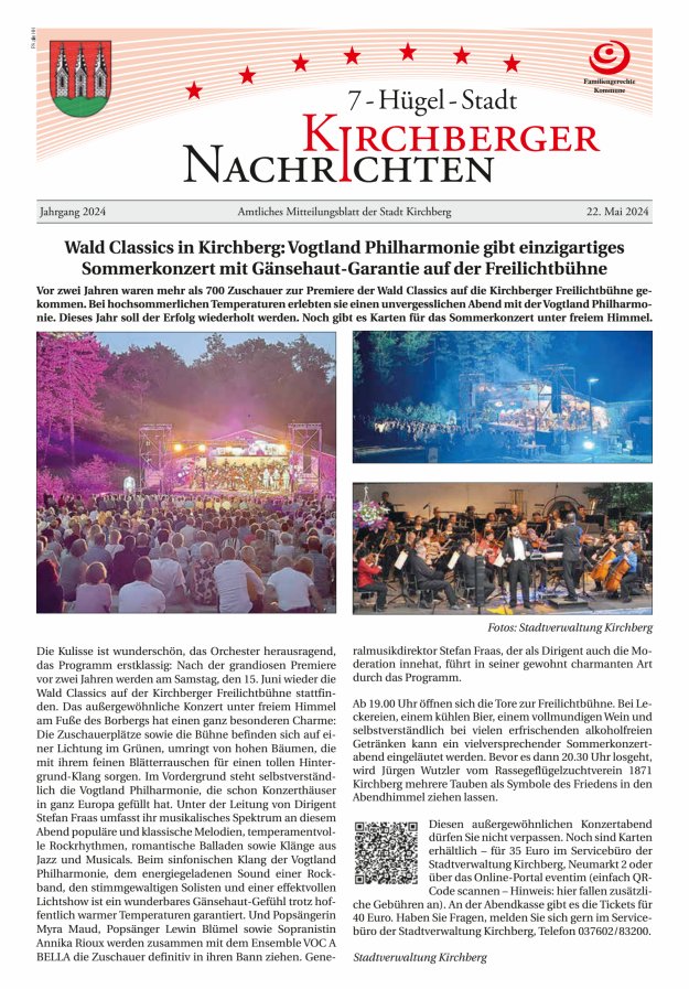 Kirchberger Nachrichten Titelblatt 05/2024
