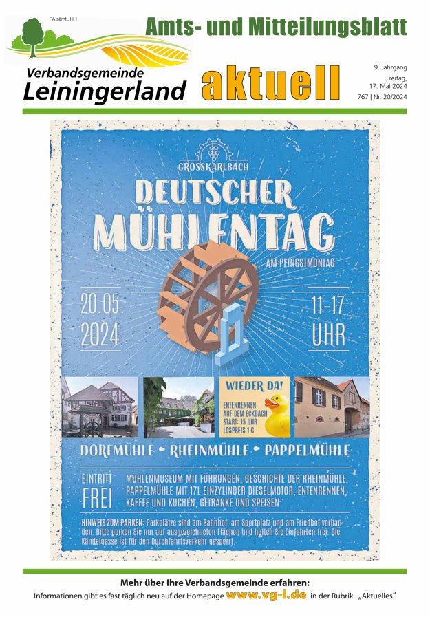 VG Leiningerland aktuell Titelblatt 20/2024