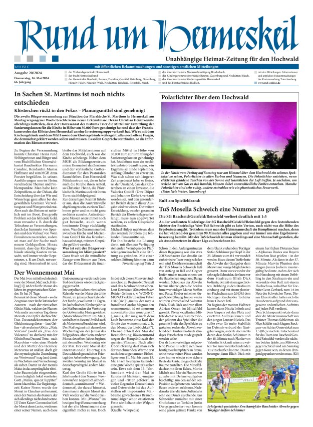 Rund um Hermeskeil Titelblatt 20/2024