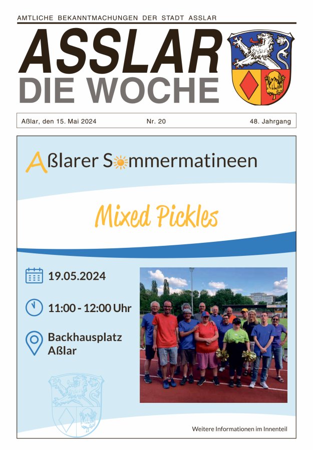 Asslar - Die Woche Titelblatt 20/2024