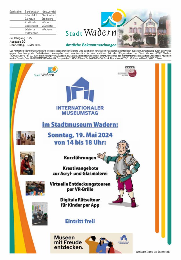 Stadt Wadern Titelblatt 20/2024