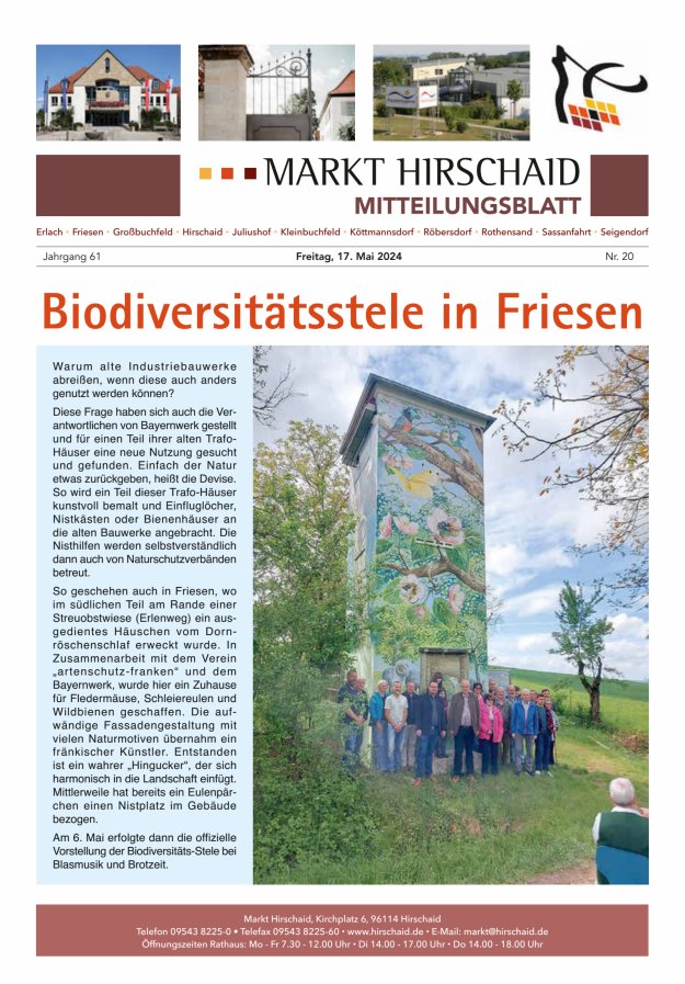 Mitteilungsblatt Markt Hirschaid Titelblatt 20/2024