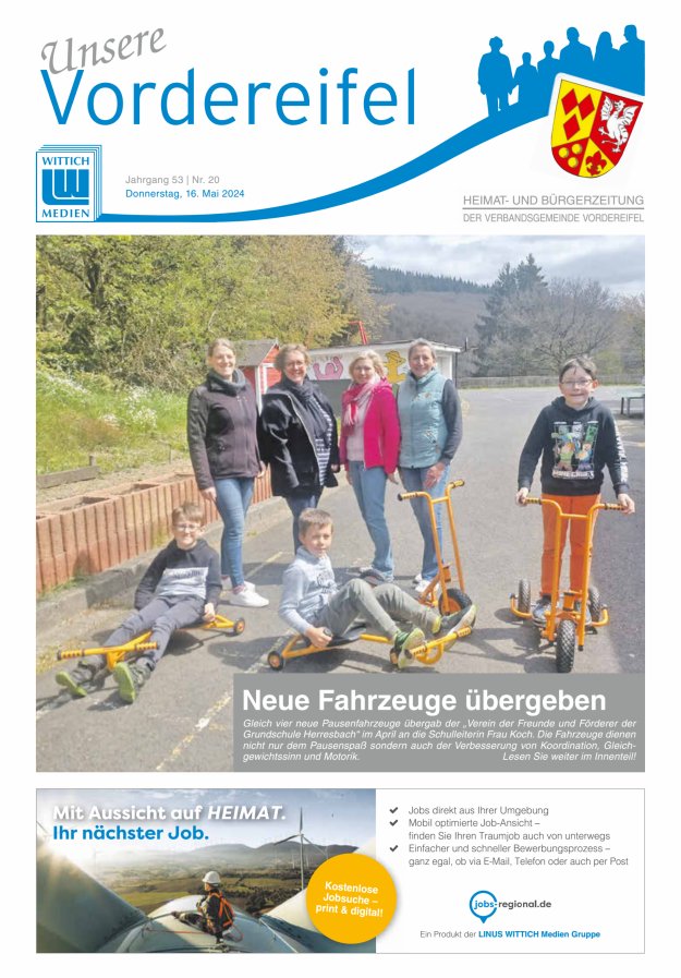 Mitteilungsblatt Vordereifel - Heimat- u Bürgerzeitung der VG Vordereifel Titelblatt 20/2024