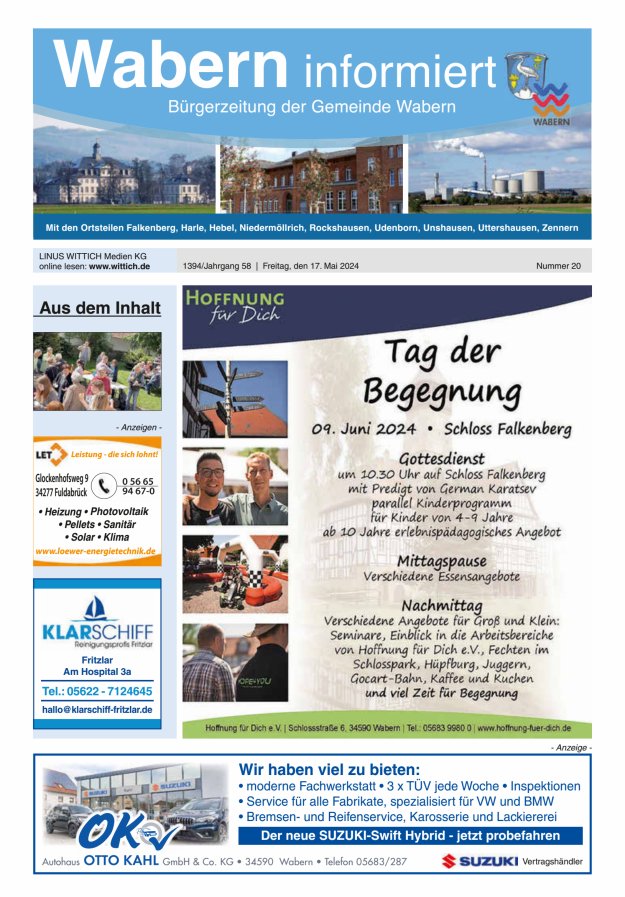 Wabern informiert Titelblatt 20/2024