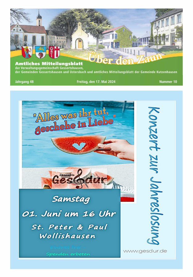 Über den Zaun Titelblatt 10/2024