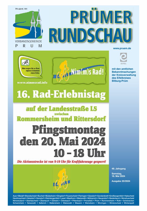 Prümer Rundschau Titelblatt 20/2024