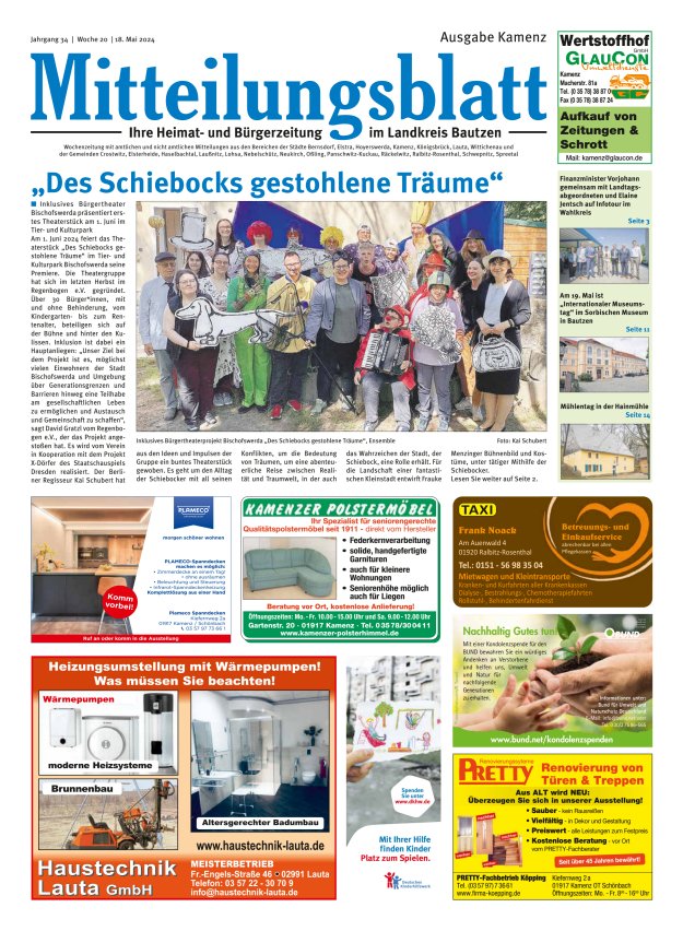 Mitteilungsblatt LK Bautzen Ausgabe Kamenz Titelblatt 19/2024
