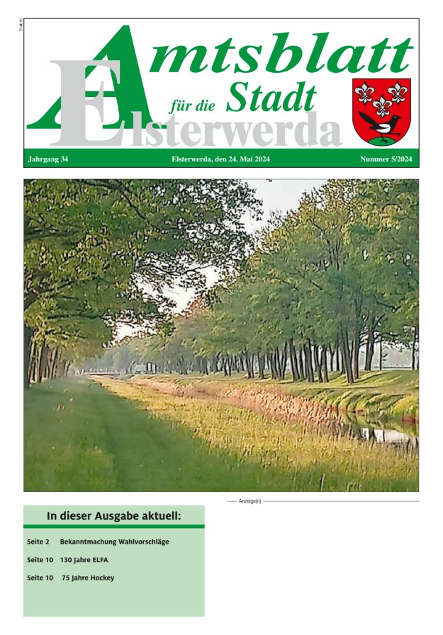 Amtsblatt für die Stadt Elsterwerda Titelblatt 05/2024