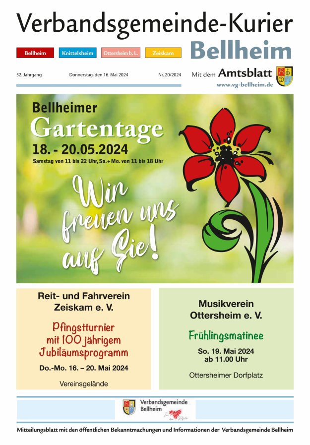 Verbandsgemeinde-Kurier Bellheim Titelblatt 20/2024