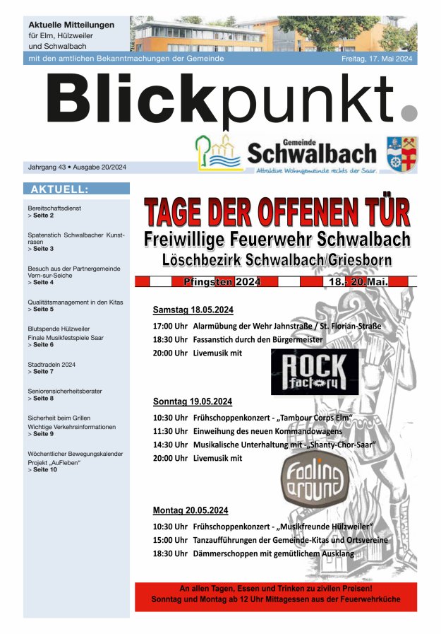 Blickpunkt Schwalbach Titelblatt 20/2024