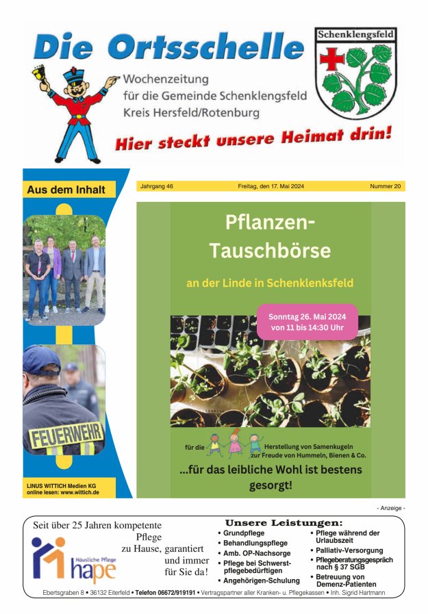 Die Ortsschelle Titelblatt 20/2024
