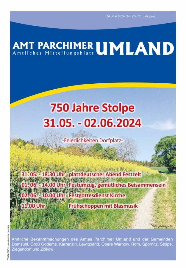 Amt Parchimer Umland Titelblatt 05/2024